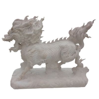 户外景区汉白玉石雕麒麟博鱼网页版