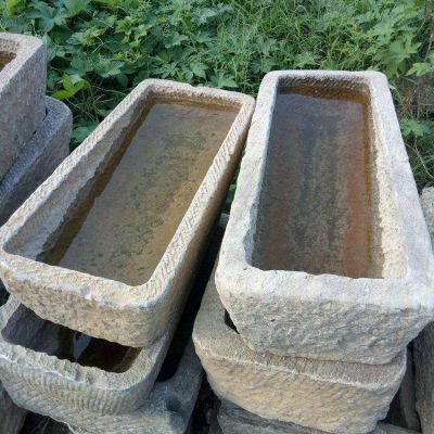 别墅花园景观装饰品 中式老石槽鱼缸博鱼网页版