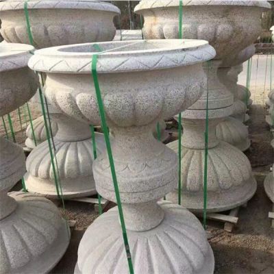 大理石石雕园林广场大型石雕花盆花钵