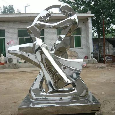 不锈钢镜面几何抽象园林景观抽象人物博鱼网页版