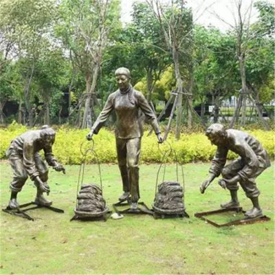 户外园林玻璃钢仿铜人物博鱼网页版摆件