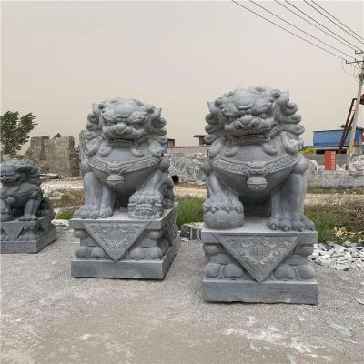 大理石青石石雕别墅庭院一对石狮子博鱼网页版
