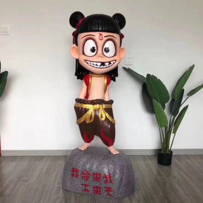 魔童哪吒商场电影院创意摆件公园广场玻璃钢博鱼网页版