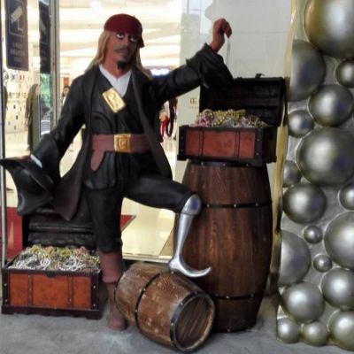 海盗餐厅玻璃钢人物商业街美陈博鱼网页版