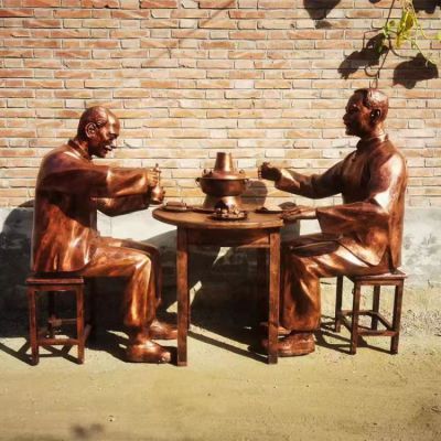 城市街头玻璃钢仿铜情景主题人物博鱼网页版