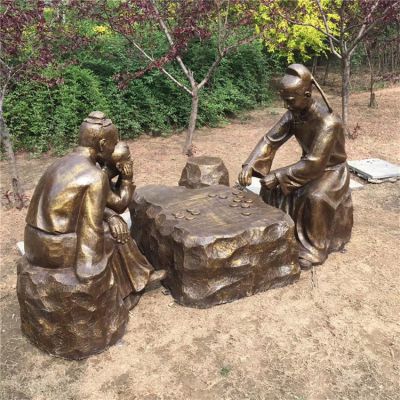 下棋，民俗生活人物玻璃钢场景博鱼网页版