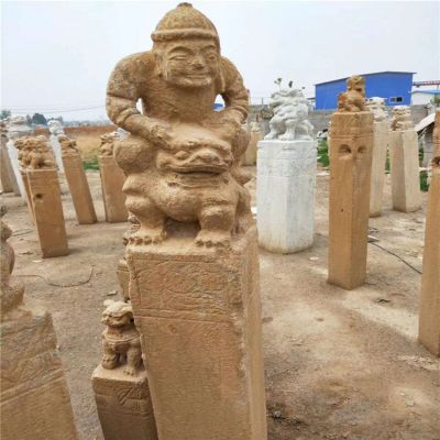 仿古石雕园林大理石石雕栓马柱博鱼网页版