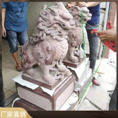大理石石雕工厂企业门口狮子博鱼网页版