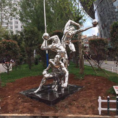 打篮球，不锈钢镜面体育运动主题人物博鱼网页版