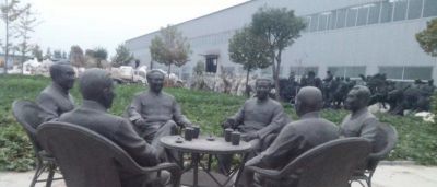 广场伟人喝茶人物铜雕茶博鱼网页版