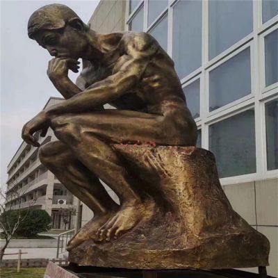 户外街道玻璃钢仿铜思考着人物博鱼网页版