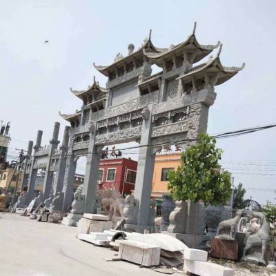 乡村户外街道大理石石雕大型牌坊博鱼网页版