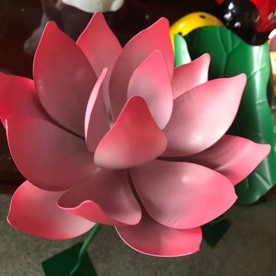 不锈钢彩绘创意莲花摆件