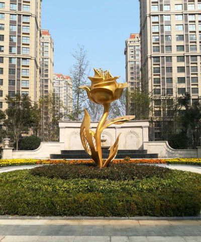 不锈钢喷金烤漆小区景观花朵博鱼网页版