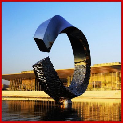 户外大型不锈钢几何圆环博鱼网页版