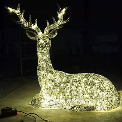 夜晚照明不锈钢镂空一只卧着的鹿博鱼网页版