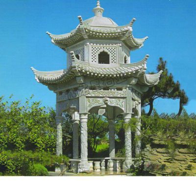 户外园林大理石石雕凉亭博鱼网页版摆件