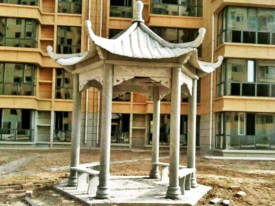 小区公园草坪摆放六角仿古建休息凉亭博鱼网页版