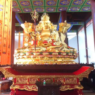 大型寺庙供奉佛道不锈钢仿铜地藏王博鱼网页版
