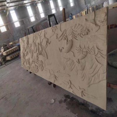 酒店室内装饰玻璃钢仿砂岩浮雕立体壁画