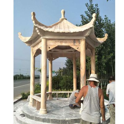 村庄街道景观摆放休闲大理石凉亭博鱼网页版