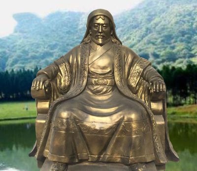 古代名人铜雕坐着的成吉思汗博鱼网页版