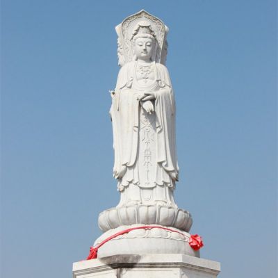 大理石石雕户外园林景区景点大型三面佛像观世音博鱼网页版
