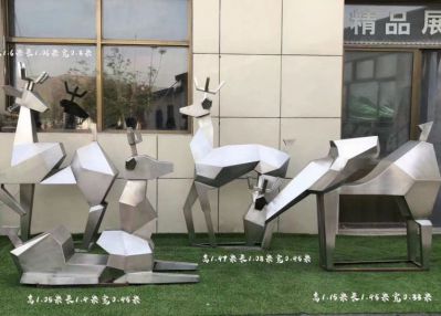几何户外拉丝公园切面喷漆景观创意不锈钢鹿博鱼网页版