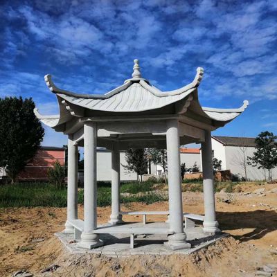 户外公园大理石石雕凉亭博鱼网页版
