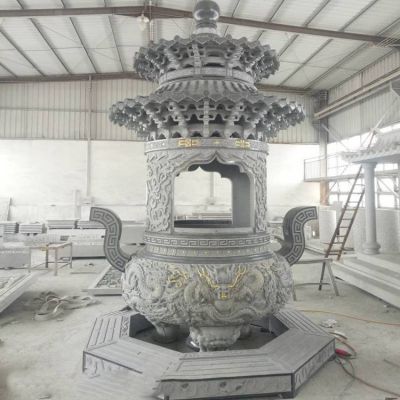 大理石石雕户外园林寺庙香炉