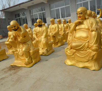 漆金十八罗汉仿铜像