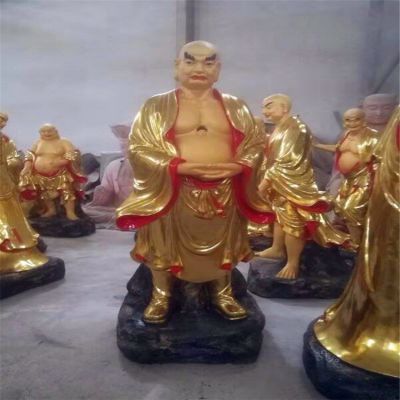 寺庙景区玻璃钢彩绘大型景观十八罗汉博鱼网页版