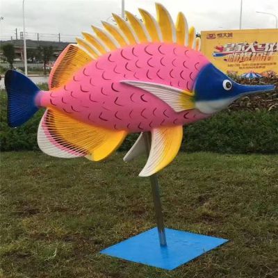 玻璃钢卡通小鱼博鱼网页版户外水景摆件