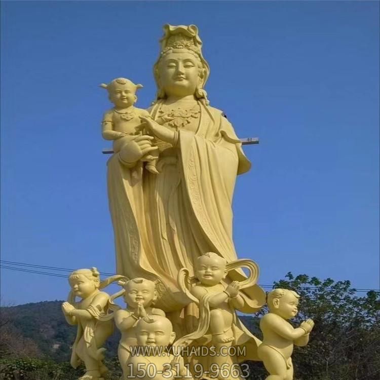 大理石黄蜡石石雕户外景区大型送子观音博鱼网页版
