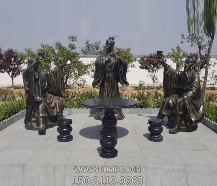 景点创意铜雕人物品酒酒文化博鱼网页版