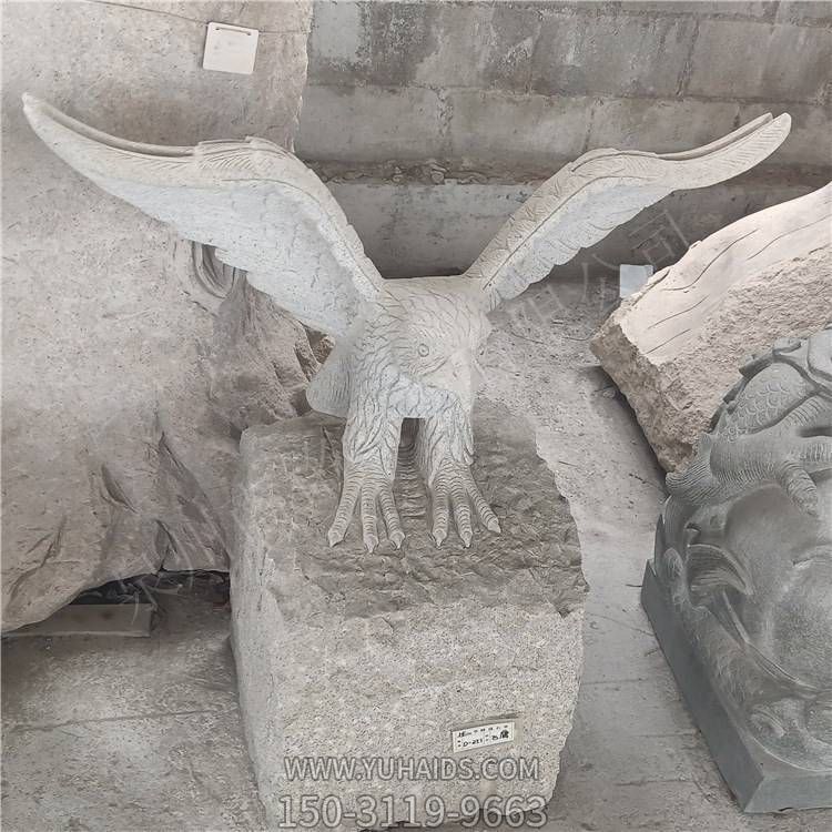 黄锈石大理石老鹰雄鹰博鱼网页版园林景观石雕摆件