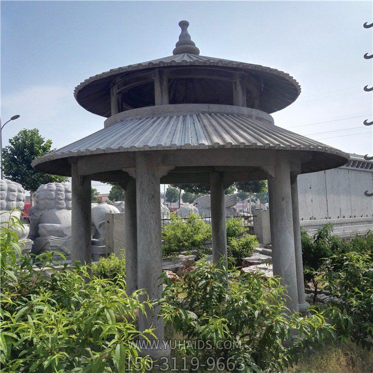 户外公园大理石石雕圆形凉亭博鱼网页版