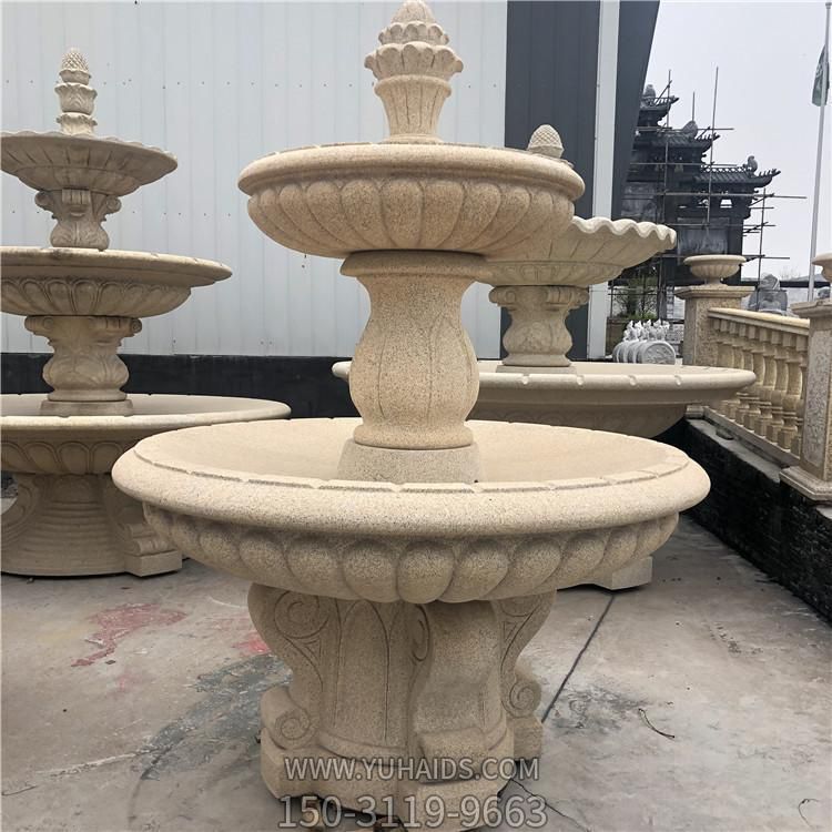 大理石石雕园林景观园林大型双层流水摆件喷泉博鱼网页版