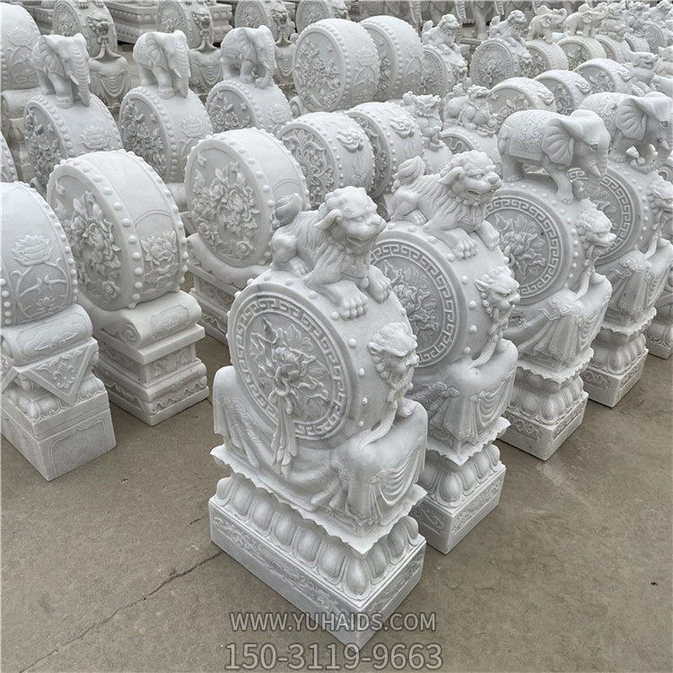 庭院别墅门口大型大理石石雕浮雕镇宅抱鼓石博鱼网页版