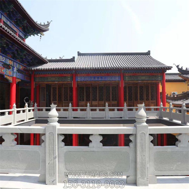 寺院户外水池装饰汉白玉雕刻防护围栏博鱼网页版