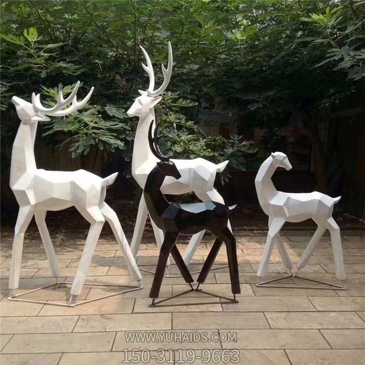 玻璃钢几何抽象户外园林梅花鹿博鱼网页版