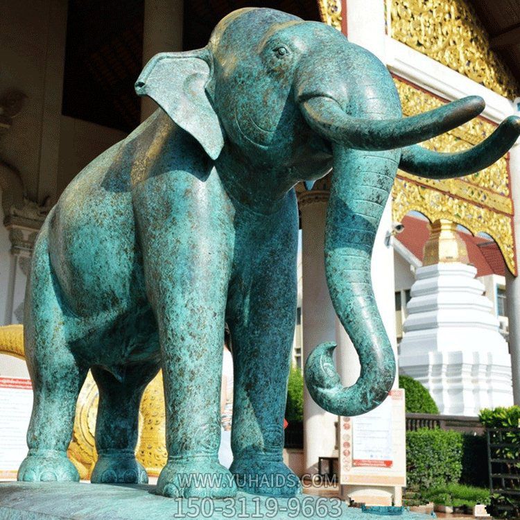 酒店会所门口大型镇宅招财不锈钢仿古做旧大象博鱼网页版