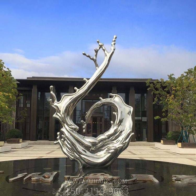 户外广场不锈钢抽象景观海浪浪花博鱼网页版