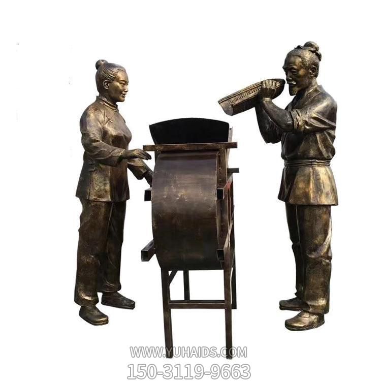 玻璃钢仿铜农耕文化情景人物小品博鱼网页版