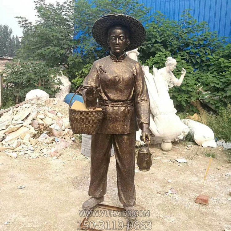 玻璃钢仿铜民俗小品情景户外园林人物博鱼网页版