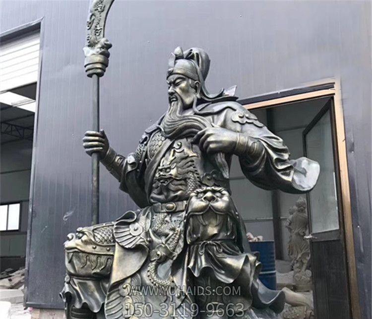 玻璃钢彩绘大型景观不锈钢关公博鱼网页版