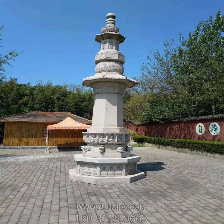 石雕寺院户外大理石雕刻仿古舍利塔博鱼网页版摆件