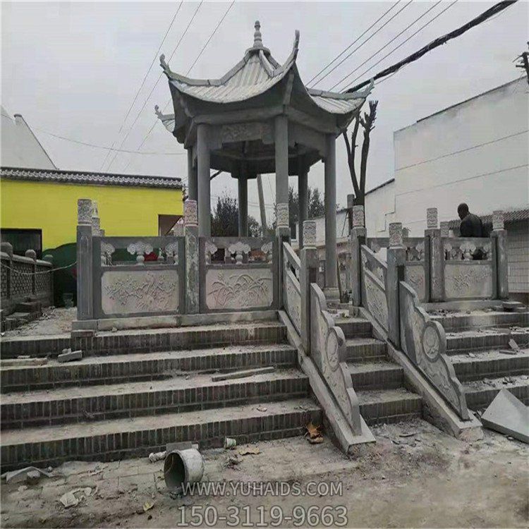 农村文化广场摆放青石仿古建筑六角凉亭博鱼网页版