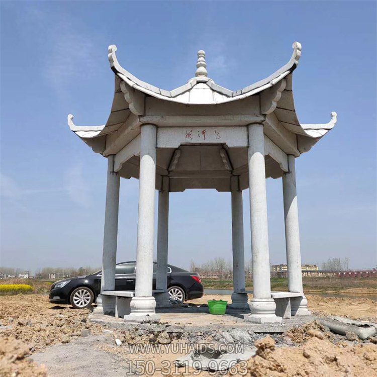 大理石石雕园林景观六角凉亭博鱼网页版