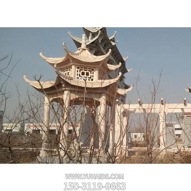 园林景观装饰大理石雕刻亭子长廊花架摆件 博鱼网页版